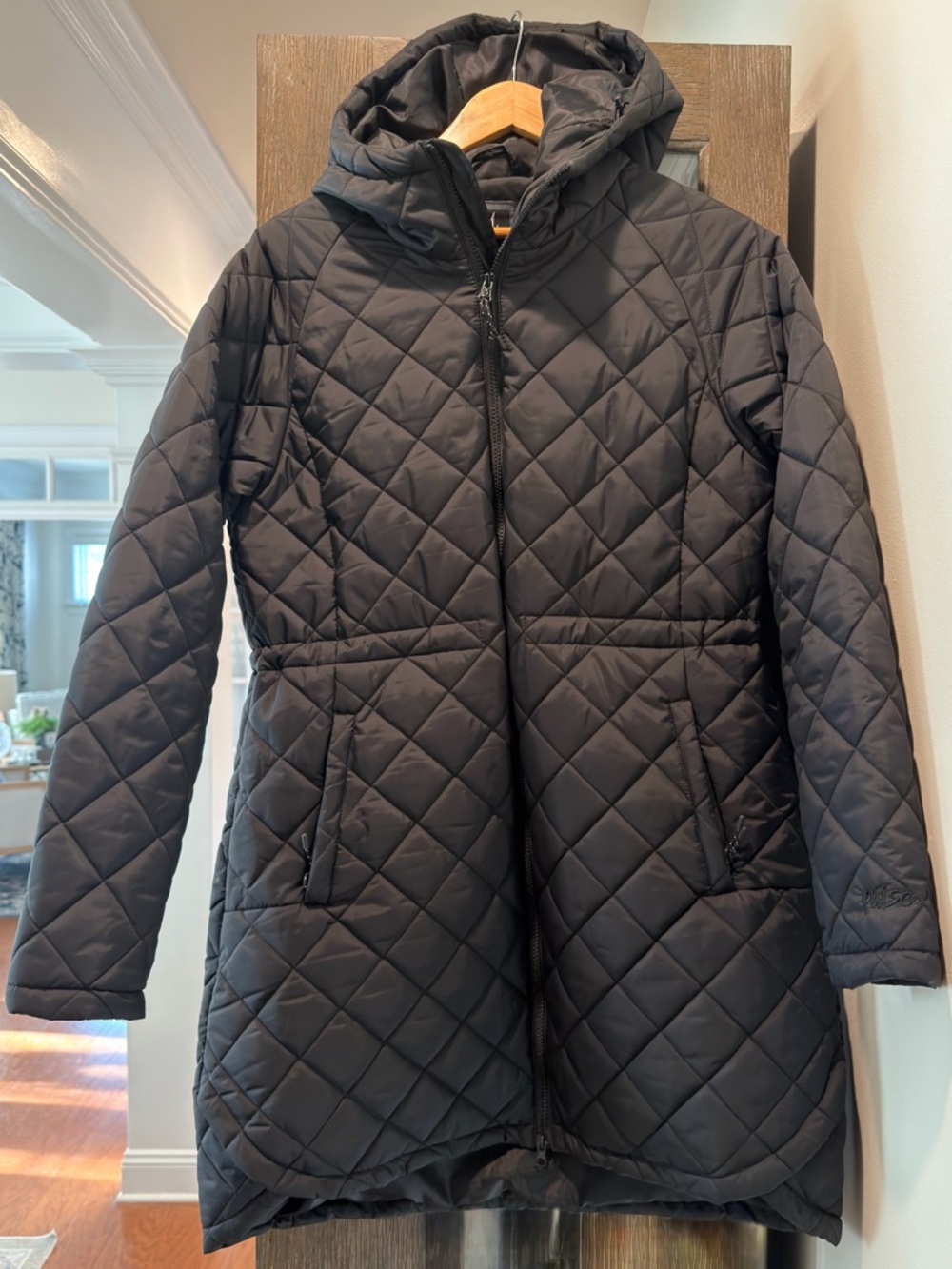 Pulse Black Quilted Hooded Puffer Coat